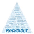 Psychology typography word cloud create with the text only. Royalty Free Stock Photo