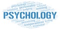 Psychology typography word cloud create with the text only. Royalty Free Stock Photo
