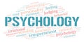 Psychology typography word cloud create with the text only. Royalty Free Stock Photo