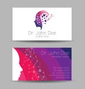 Psychology Vector Business Card Human Head Modern logo Creative style. Child Profile Silhouette Design concept. Brand Royalty Free Stock Photo