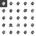 Psychology vector icons set