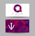 Psychology Vector Visit Card Kid Head Modern logo Creative style. Human Child Profile Silhouette Design concept. Brand