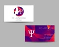 Psychology vector visit card. Modern logo. Creative style. Design concept.