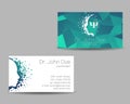 Psychology vector visit card. Modern Sign. Creative style. Design concept. Brand company. Green color isolated on grey