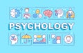 Psychology word concepts blue banner