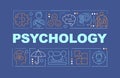 Psychology word concepts dark blue banner