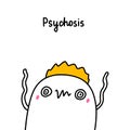 Psychosis bipolar disorder symptom man expressive in cartoon comic style