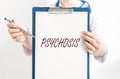 Psychosis word, inscription. Mental disorder and problem Royalty Free Stock Photo