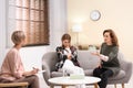 Psychotherapist working with teenage girl and her mother Royalty Free Stock Photo