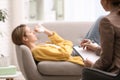 Psychotherapist working with woman in office Royalty Free Stock Photo