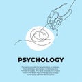 Psychotherapy concept. Two hands untangle the knot. Vector illustration.