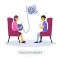 Psychotherapy concept on white background, flat design