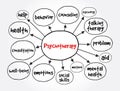 Psychotherapy mind map, health concept for presentations and reports Royalty Free Stock Photo