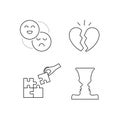 Psychotherapy and psychology line icon set. Simple