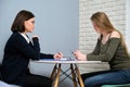 Psychotherapy session at professional psychologist doctor in office Royalty Free Stock Photo