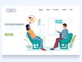 Psychotherapy vector website landing page design template