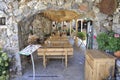 Psychro, august 29th: Cave of Zeus Way Tavern in Crete island of Greece Royalty Free Stock Photo