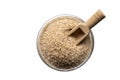 Psyllium husk in round bowl isolated on white background Royalty Free Stock Photo