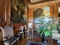 Pszczyna, Castle interiors. The great drawing room and the library at the back Royalty Free Stock Photo