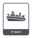 pt boat icon in trendy design style. pt boat icon isolated on white background. pt boat vector icon simple and modern flat symbol Royalty Free Stock Photo