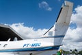 PT-MBU plane from the Brazilian air force on display at the military base in the city of Salvador, Bahia Royalty Free Stock Photo
