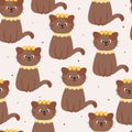 Seamless pattern cute cartoon cats. for kids wallpaper, fabric print, gift wrapping paper Royalty Free Stock Photo