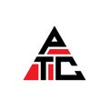 PTC triangle letter logo design with triangle shape. PTC triangle logo design monogram. PTC triangle vector logo template with red Royalty Free Stock Photo