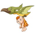 Pterodactyl and cute baby
