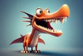 Pterodactyl dinosaur cartoon character. Generate Ai. Royalty Free Stock Photo