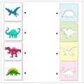 Pterodactyl, Diplodocus, Tyrannosaurus and Stegosaurus. Educatio