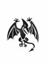 Pterodactyl emblem logo black