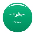 Pterodactyl icon vector green