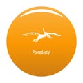 Pterodactyl icon vector orange