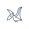 pterodactyl icon vector from dinosaur concept. Thin line illustration of pterodactyl editable stroke. pterodactyl linear sign for