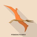 Pterodactyloidea icon, flat style Royalty Free Stock Photo