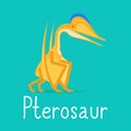 Pterosaur dinosaur colorful card Royalty Free Stock Photo