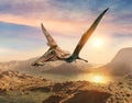 Pterosaur scene 3D illustration Royalty Free Stock Photo