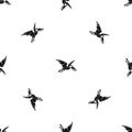 Pterosaurs dinosaur pattern seamless black