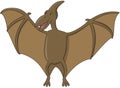 Pterosaurus Flying Cartoon Color Illustration