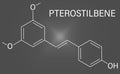 Pterostilbene molecule. Skeletal formula. Chemical structure. Vector illustration Royalty Free Stock Photo