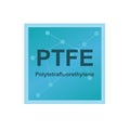 Vector symbol of Polytetrafluoroethylene or Teflon PTFE polymer on the background from connected macromolecules isolated on whit Royalty Free Stock Photo