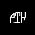 PTH letter logo design on black background.PTH creative initials letter logo concept.PTH vector letter design Royalty Free Stock Photo