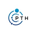PTH letter technology logo design on white background. PTH creative initials letter IT logo concept. PTH letter design Royalty Free Stock Photo
