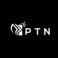 PTN credit repair accounting logo design on BLACK background. PTN creative initials Growth graph letter logo concept. PTN business