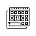 Black line icon for Pto, paid time off and policy Royalty Free Stock Photo