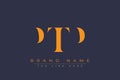 PTP abstract letter logo design Royalty Free Stock Photo