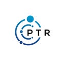 PTR letter technology logo design on white background. PTR creative initials letter IT logo concept. PTR letter design Royalty Free Stock Photo