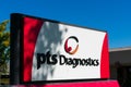 PTS Diagnostics sign near U.S. based manufacturer of point-of-care biometric testing devices