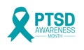 PTSD Awareness Month Isolated Icon or Symbol on White Background Royalty Free Stock Photo