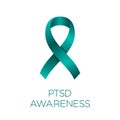 PTSD awareness ribbon. Post Traumatic Stress Disorder awareness day or month.